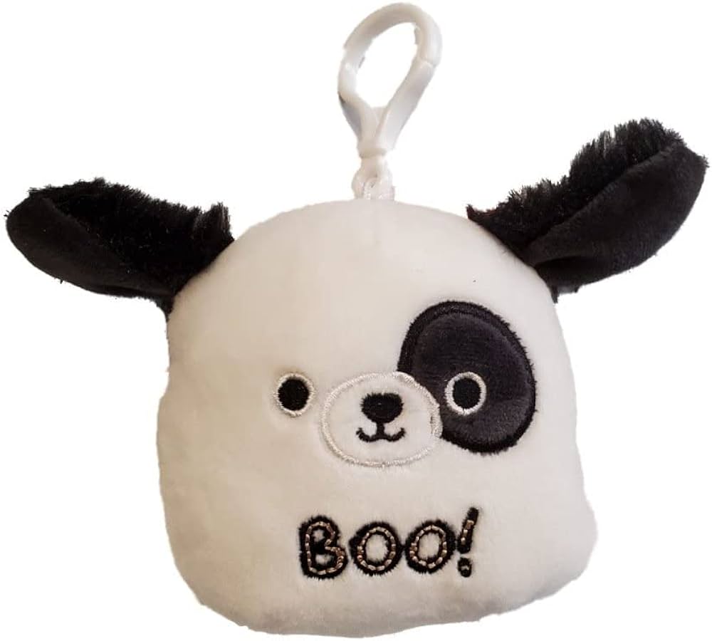 Squishmallow Kellytoy 3.5" Halloween Plush Clip Keyring Beau the Ghost Dog (import)