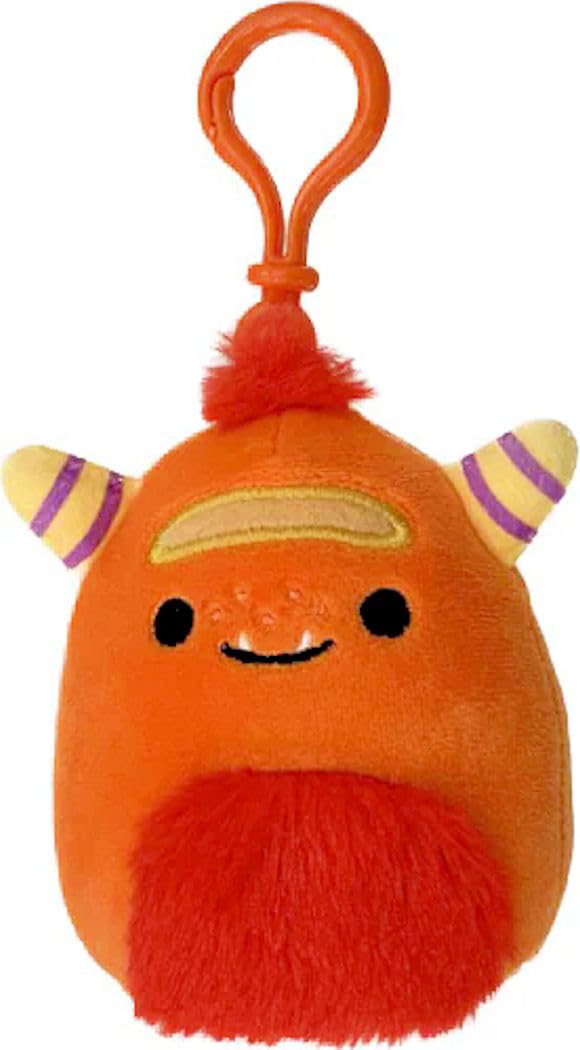 Squishmallow Kellytoy 3.5" Halloween Plush Clip On Keychain Ernest The Orange Monster (import)