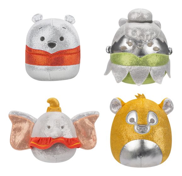 Squishmallows 5" Disney 100th Anniversary 4-Pack Dumbo Winnie Tinkerbell Simba