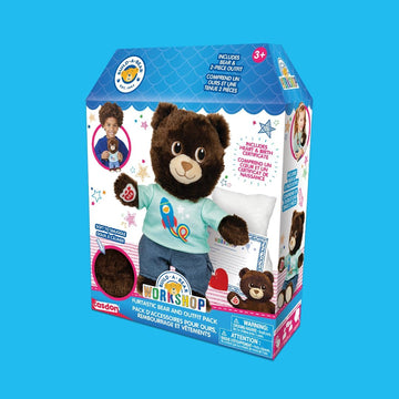 Casdon Build-a-Bear Workshop Furtastic Bear and Outfit pack (Boy and Girl)