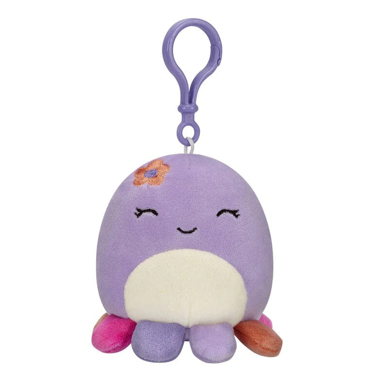 Squishmallow Kellytoy 3.5" Plush Clip On Beula the Purple Octopus