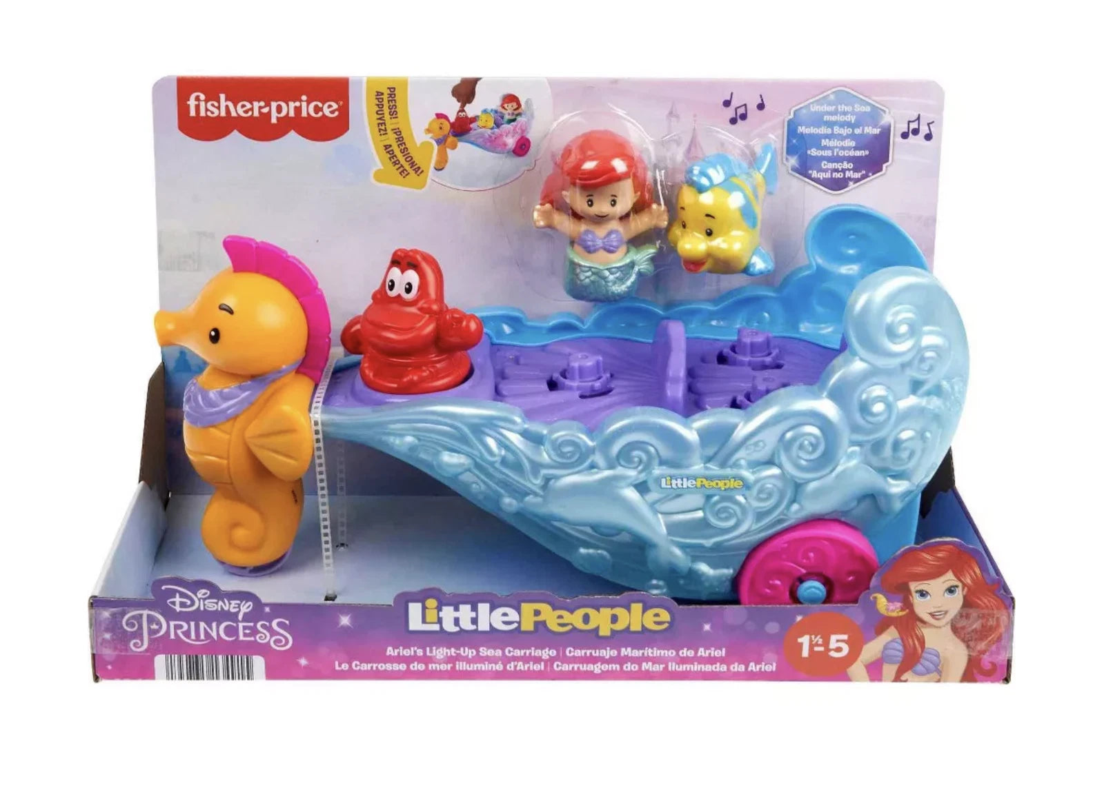 Fisher Price Little People Ariel's Light-Up Sea Carriage