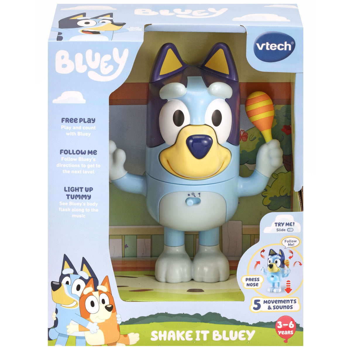 VTech Bluey Shake It Figure with light up Tummy