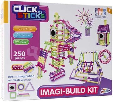 Click Sticks Imagi-Build Kit 250 Pieces 5 Glitter Colours