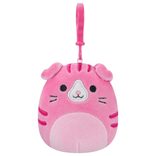 Squishmallow Kellytoy 3.5" Plush Clip On Keychain Geraldine The Scottish Fold