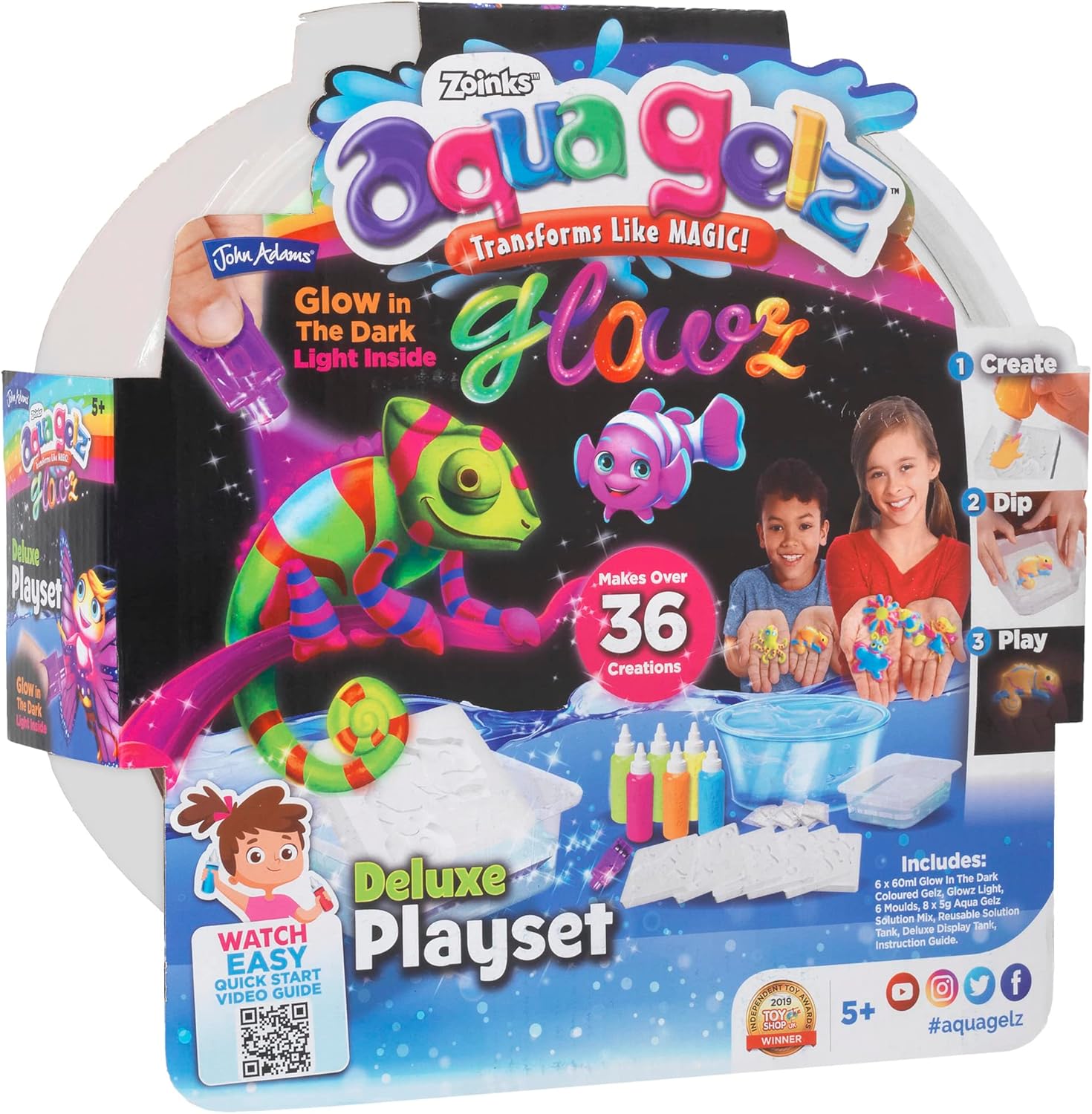 Aqua Gelz Glowz Deluxe Playset: Aqua Gelz transforms like MAGIC!