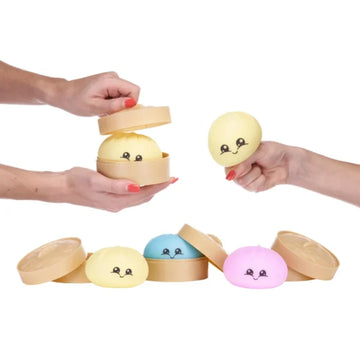 Kawaii Squeezy Bao Dumpling 8.5cm 3 inches in steamer basket (one supplied)