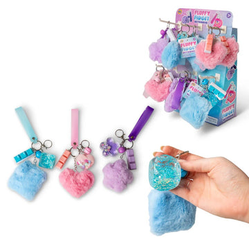 FLUFFY FIDGET KEYCHAINS ASSORTED