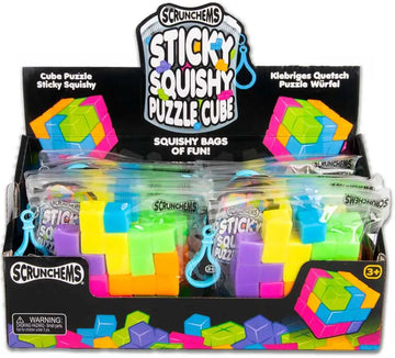 SCRUNCHEMS STICKY SQUISHY Puzzle Cube Taba sensory fidget (one supplied)