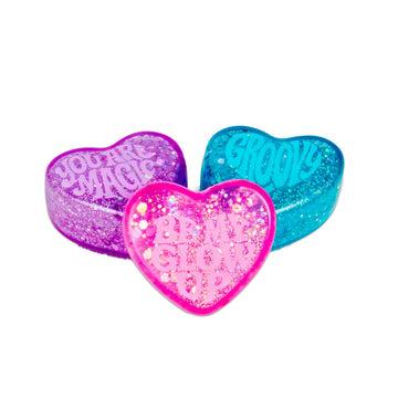 NeeDoh Teenie Sparkle Hearts Small Sparkly Valentines Squishy Fidget Toys 3 Pack