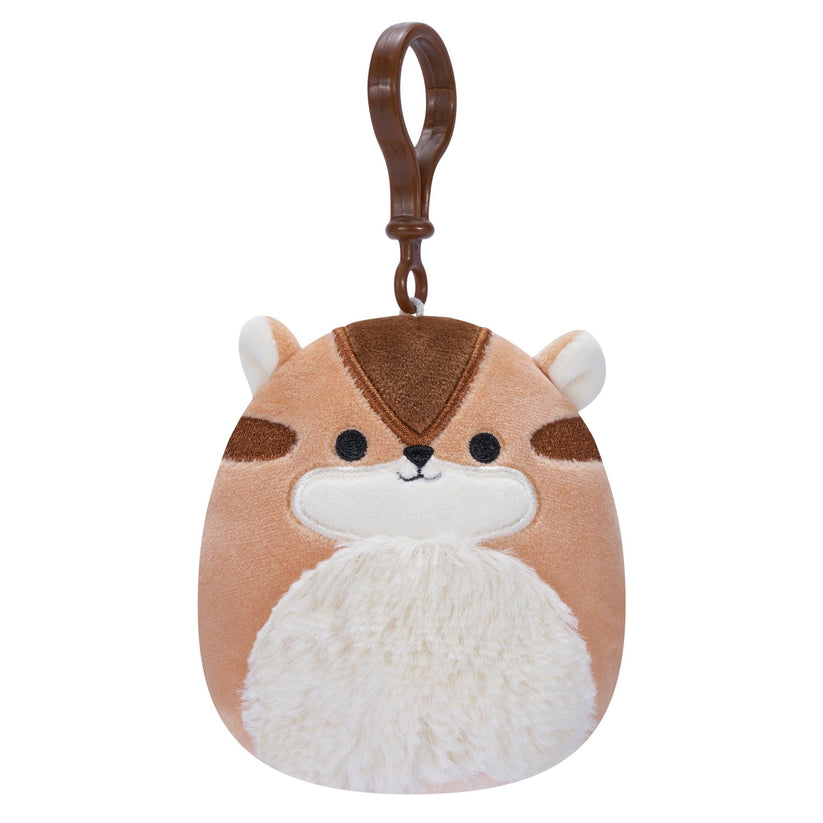 Squishmallow Kellytoy 3.5" Plush Clip On Keychain Melzie the Chipmunk