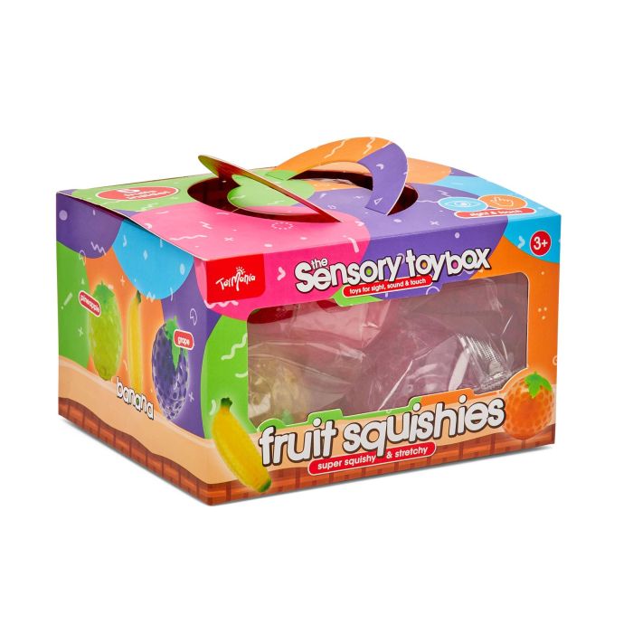 Toy Mania 5 Pack The Sensory Toy Box Fruit Squishies fruit basket