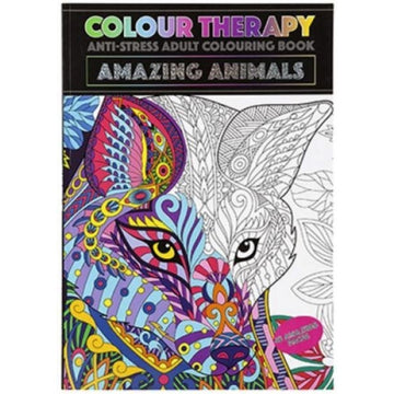 Colour Therapy Book - assorted Amazing Animals, Enchanted Garden, Exotic Sea life or Mandalas (48 pages)