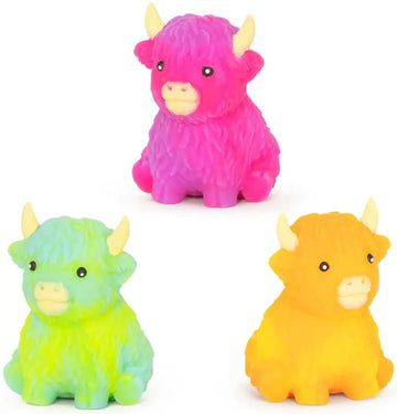 SQUISHY RAINBOW HIGHLAND COW ASSORTED sensory fidget