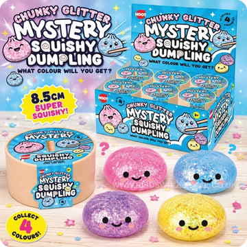 Hoot Chunky Glitter Mystery Squishy Dumplings 8.5cm Sensory Fidget