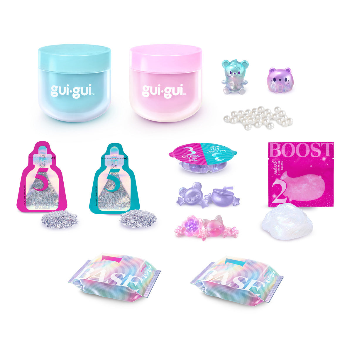 Slime Gui Gui Gui Shimmer Shimmer Deluxe Duo Pack Avec 2 Slimes Irisés, Booster Gui Deluxe Slime Gui Gui Gui Shimmer Shimmer Deluxe Duo Pack Avec 2 Slimes Irisés, Booster Gui Deluxe