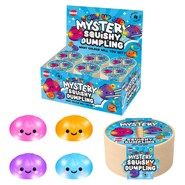 Hoot LED LIGHT UP Air Filled Mystery Squishy Dumpling - 8.5cm Sensory Fidget