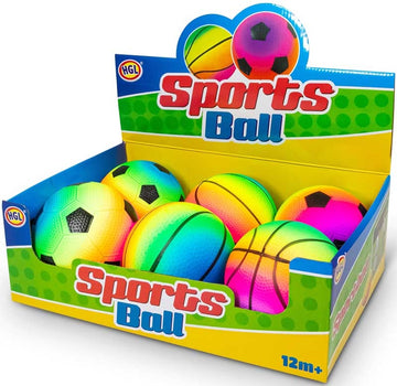 INFLATED RAINBOW SPORTS BALL ASSORTED