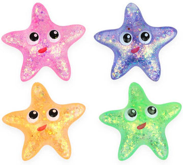 SQUEEZE STARFISH SUGAR & SPARKLE 10CM ASSORTED Sensory Fidget