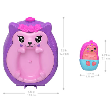 Polly Pocket Hedgehog Mum and Baby Purse Playset