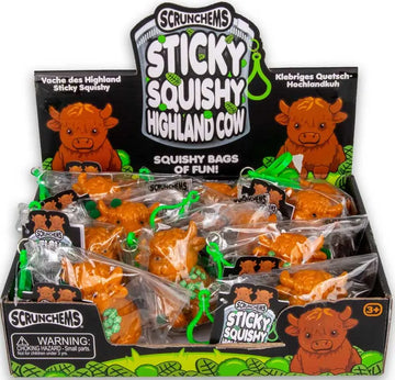 SCRUNCHEMS STICKY SQUISHY Highland Cow Taba sensory fidget