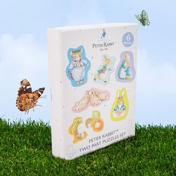 Peter Rabbit Puzzle Pack. Includes 6 x 2-Part Puzzles.