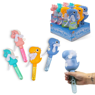 DINOSAUR & UNICORN BUBBLE FAN (one supplied)