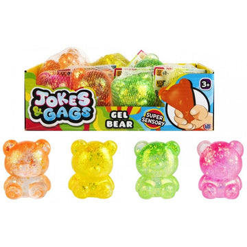 HTI Gel Bear Maltose Glitter Squishies in Net sensory fidget