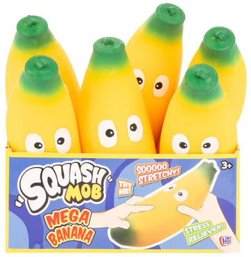 HTI Squash Mob Mega Banana Giant Squishy Sensory Fidget (one supplied)