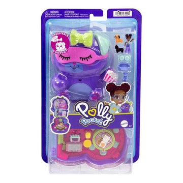 Polly Pocket Sleepover Puppy Compact Playset with 1 Micro Doll and Pet Dogs