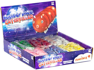 Keycraft SQUIDGY DISCO CATERPILLARS ASSORTED sensory fidget