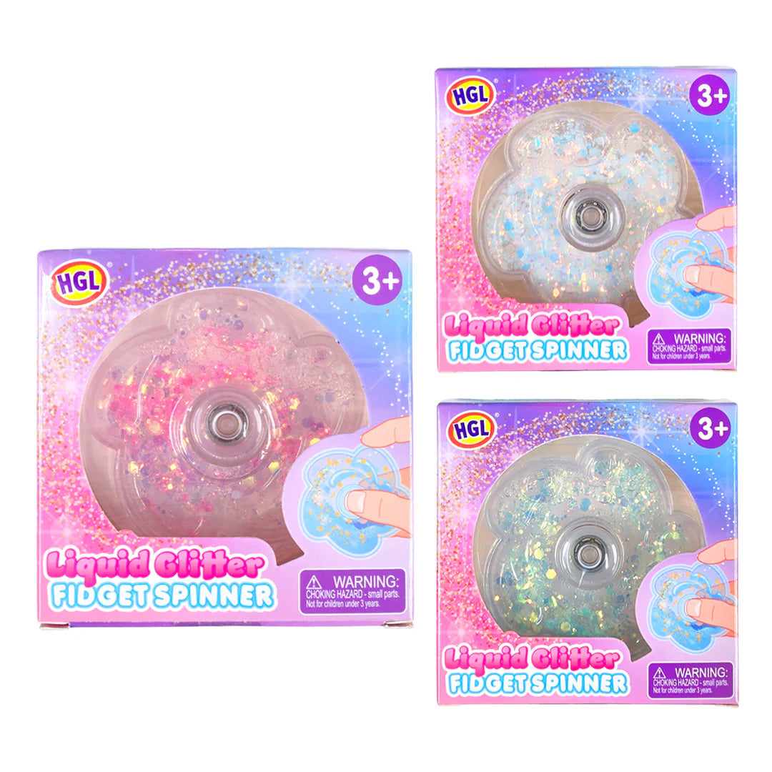HGL Liquid Glitter Fidget Spinner 3 assorted colours (one supplied)