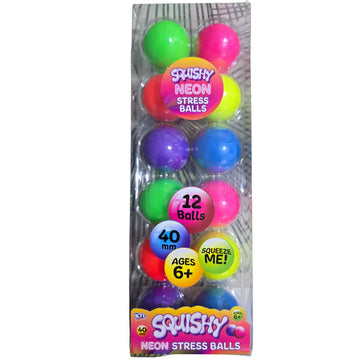 Squishy Neon/ pastel Stress Balls - 12 balls