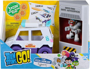 Teen Titans Go T-Car Pizza Launcher and Cyborg